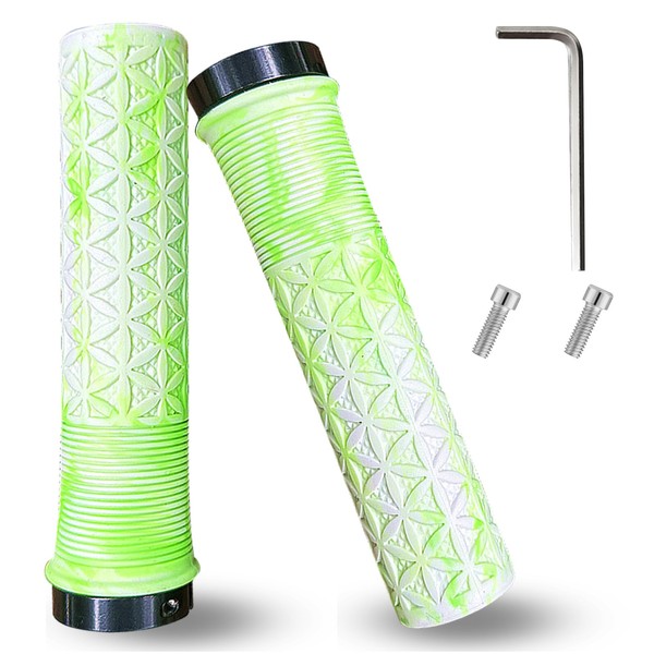 GOECI Bike Handlebar Grips, Lock-on Design Mountain Bike Handlebars Comfortable
