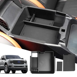 SXCY para Ford Ranger 2024 - Bandeja organizadora de consola central para Ford Ranger 2024, accesorios para reposabrazos, bandeja de almacenamiento para consola Ranger 2024, organizador para consola