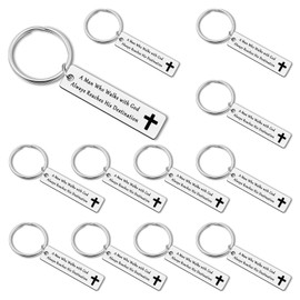 12Pcs Christian Gifts Inspirational Bible Verse Keychain Religious Gift for Him Baptism Jewelry First Communion Confirmation Easter Gift for Brother Boyfriend Husband Scripture Christmas Jewelry