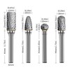 Buyohlic Set of 8 pcs Tungsten Carbide Burr Set 1/4"