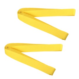 EUIOOVM Pack of 2 Judo Karate Belts Martial Arts Karate Judo Cotton Taekwondo Belts Professional Karate Aikido Belt for Children Adults Martial Arts Belt Yellow 260 cm