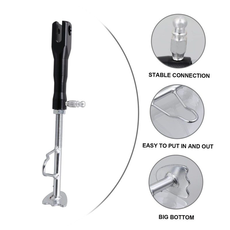 Mikinona Motorbike Retractable Side Foot Support Durable Kickstand for Electric