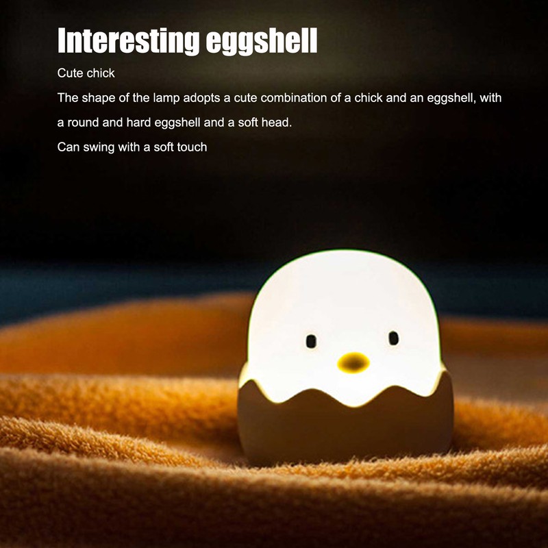 Night Light Eggshell Chicken 3 Dimensional Cute Silicone Household Bedside