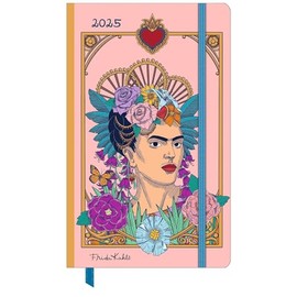 Dumont Frida Kahlo 2025 Weekly Notebook Calendar, 13 x 21 cm, Pocket Calendar with Closure Strap and Folding Pocket, with Many Useful Special Pages