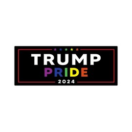 Trump Pride 2024 Bumper Sticker Decal (3.37" x 9") | Peel & Stick | Political, Stickers, Politics, Republican, Trump, MAGA, American