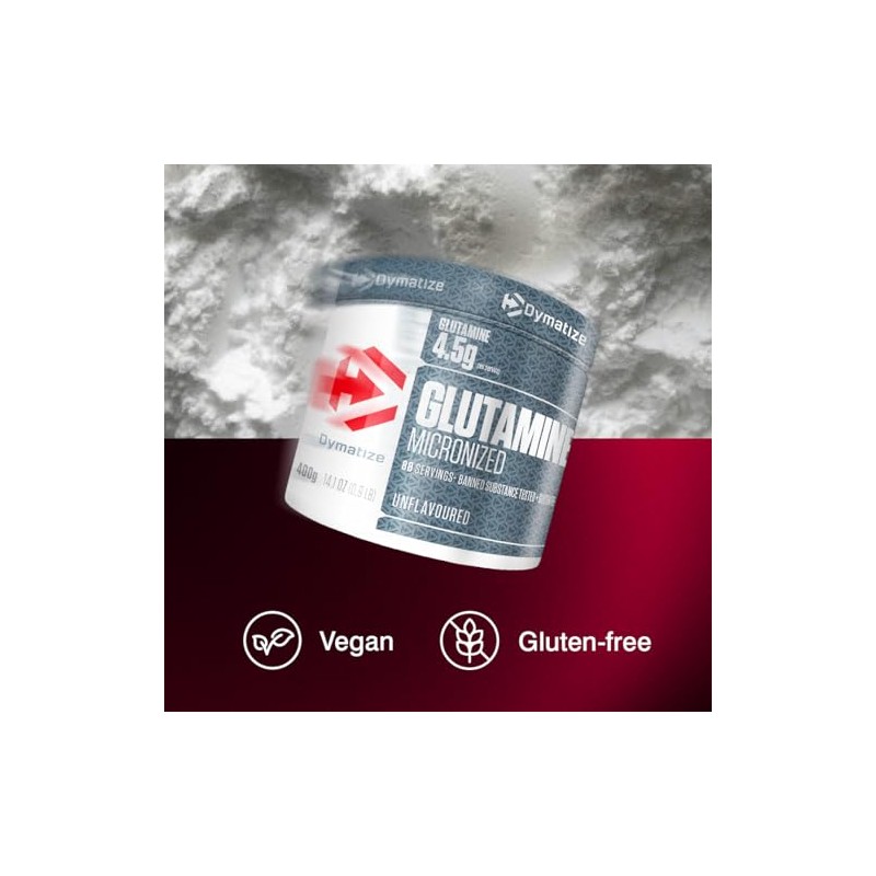 Dymatize Glutamine Micronized Unflavoured Powder 400g - Amino Acid -