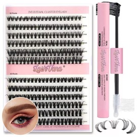 Extensión Pestañas,Extensión De Pestañas De Kit,Con Pestañas Individuales,Mezcla 30D 40D,Con Unión Y Sellado,Racimos Pestañas DIY Todo En 1,Sujeción Fuerte Pinzas,Pinzas de Pestañas en Racimo Kit