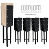 VoTwoofv U-Shape Wet Concrete Post Holder for 4"x4" (Actual 3.5"x3.5")