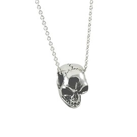 apop nyc 925 Sterling Silver Mini Skull Pendant Necklace [Jewelry] 30 Inches