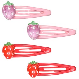 4 Pcs Cute Hair Clips, Strawberry Hair Clips for Girls, Girls Hair Accessories, Fruit Hairpin Y2k Hair Clips for Women Kids Sweet Bangs Clip