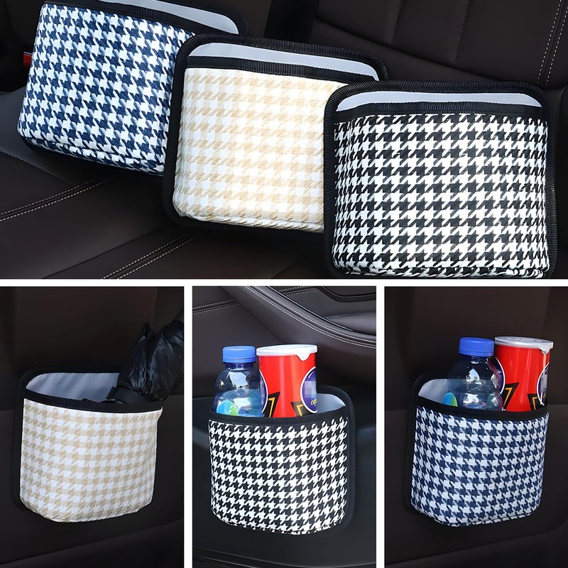 FALVFUN Car Trash Can, Mini Foldable Vehicle Garbage Organizer with