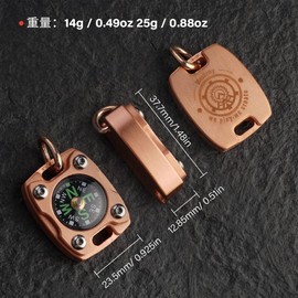 MecArmy CMP2-T High Sensitivity EDC Compass, Exquisite Carved Mechanical Instrument Inspirational Design, Free Bead Chain Wearing as Luminous Pendant in the Dark (TITANIUM PVD Black)