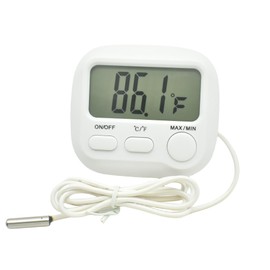 Bytiyar Small Digital Thermometer ON/OFF Switch Indoor/Outdoor Meter Gauge with 5ft/1.5M Probe Sensor