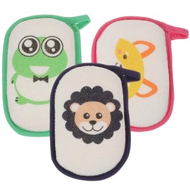 JECOMPRIS 3 pcs Cartoon Baby Bath Sponge: Soft Bath Sponge Infant Shower Sponge Super Soft Sponge for Babies