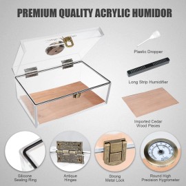 Scotte Acrylic Cigar Humidor Jar Case Box Clear 1