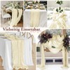 CUEMOON Stylish Bohemian Gauze Natural Beige Table Runner, Thin Table