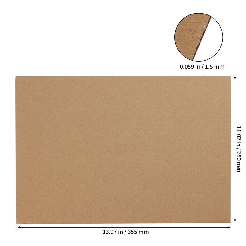 SHEUTSAN 100 Pack 11 x 14 x 1/16 Inch Brown