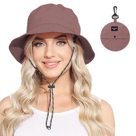 TAGNEFLOR Sombreros de Sol para Hombres Mujeres,Sombrero de Cubo,Sombrero para Senderismo,Transpirable, Impermeable,Protección Solar UV Sombrero de Mujer al Aire Libre (Algodón, Rojo)