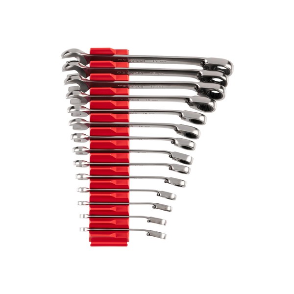 TEKTON Reversible 12-Point Ratcheting Combination Wrench Set with Modular Slotted