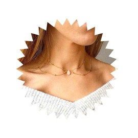 Xduargs Boho Layered CZ Tears Necklace Gold Crystal Water Drop Choker Necklace Vintage Water Drop Pendant Necklace Adjustable Gemstone Ball Chain Necklace Jewellery for Women, Zinc