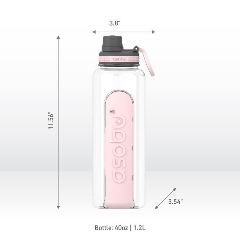 asobu Electrolyte Large Sports Water Bottle with Interchangeable Packet and