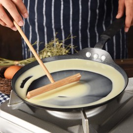 Set of 4 Crepe Tons Boss Spatula Pancake Fruit Rake Wooden Handmade Crepe Pancake Crepe Plate Handmade Natural Wood Surface Stick T Shape Kitchen Tools