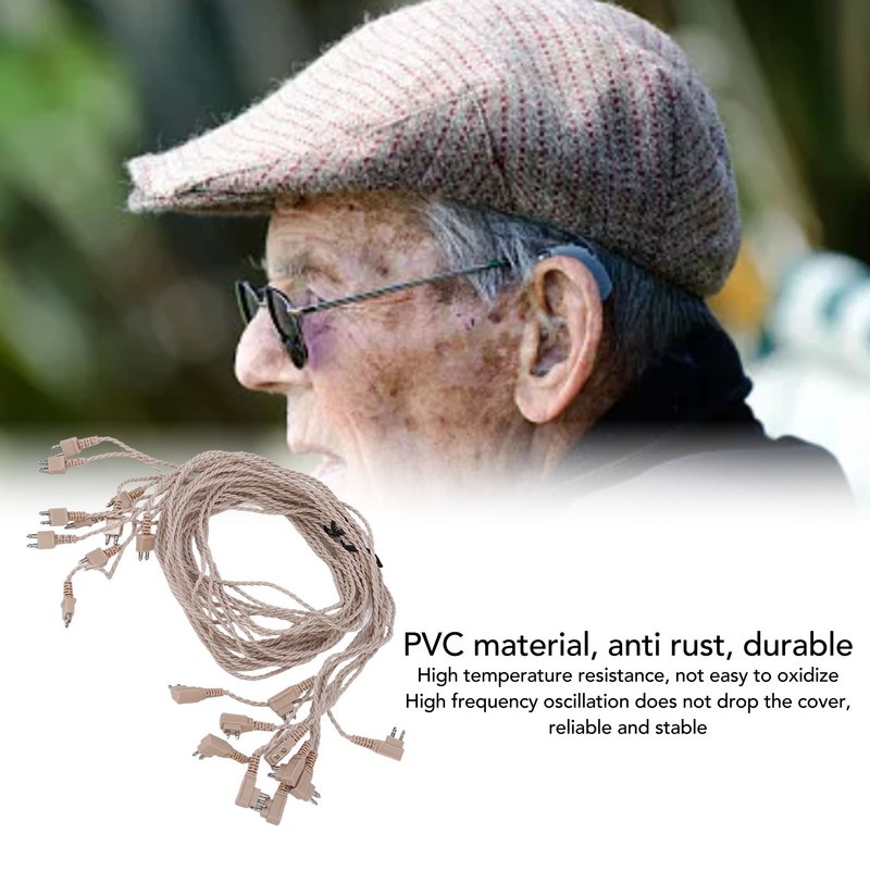 10Pcs 2pin Hearing Aid Cable High Temperature Resistance PVC Reliable