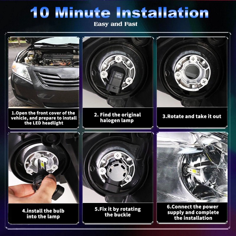 AUIMSOCO For Kenworth T680 2016-2019 6000K LED Headlight High Low