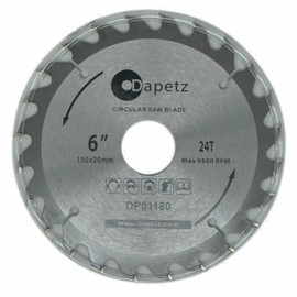 Dapetz ® 3Pc TCT Circular Saw Blade 150mm 16, 24, 30 Teeth Fine Cut for Wood Ceramic Tile Veneer Blade Fits Evolution Bosch Makita Etc. for Aluminium Laminate Hardwood