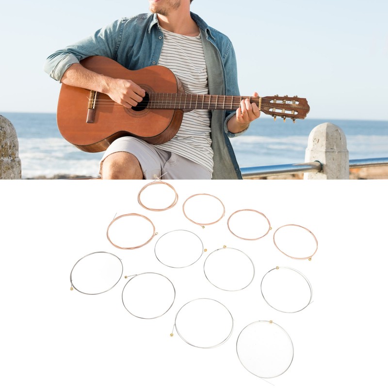 12 Pcs Acoustic Guitar Strings 12‑52 Gauge Phosphor Bronze PU