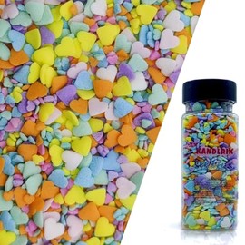 Heart Shape Cordiform Macaroon Sequins Edible Funfetti Sprinkles Pastel Confetti Confetti Sequins Quin Sprinkles Carnival Sprinkles Decorating Perfect for Cakes,Cupcakes,Desserts Toppings 3OZ