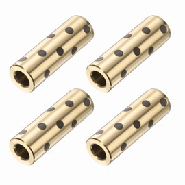 sourcing map 4pcs Sleeve Bearings 8mm Bore x 15mm OD x 45mm Height, Wrapped Oilless Bushings Brass Graphite, JDB Oilless Graphite Lubricating Cast Brass Bushing