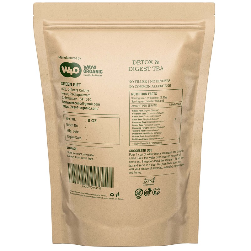 Detox and Digest CCF Tea with Ginger, Turmeric and Licorice