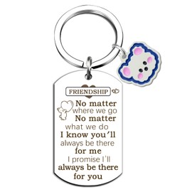 Lelekdo Friendship Gift for Women Best Friend Bestie BFF Female Friend Keychain for Women Birthday Christmas Gift forTrue Friend Soul Sister BFF Long Distance Friendship Gift Best Friend Keychain