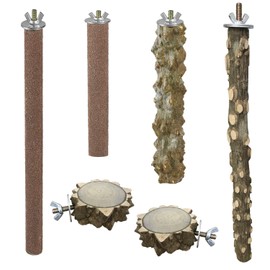 Allazone Pack of 6 Birds, Bird Perch, Natural Perches for Birds such as Budgies and Premium Cork Seat Board for Birds, Finches, Budgies, Macaws
