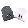 Duo Beanie Rosa Y Blanco Ojitos Gorrito Kirby Invierno Geek
