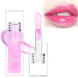 LOPHE Magic Color-changing Lip Oil, Hydrating Plumping Lip Oil, Colour Changing Glitter Lip Gloss, Long Lasting Moisturizing Non-sticky, Fruit Flavoured Lip Oil, High Shine, 7ml (Watermelon)