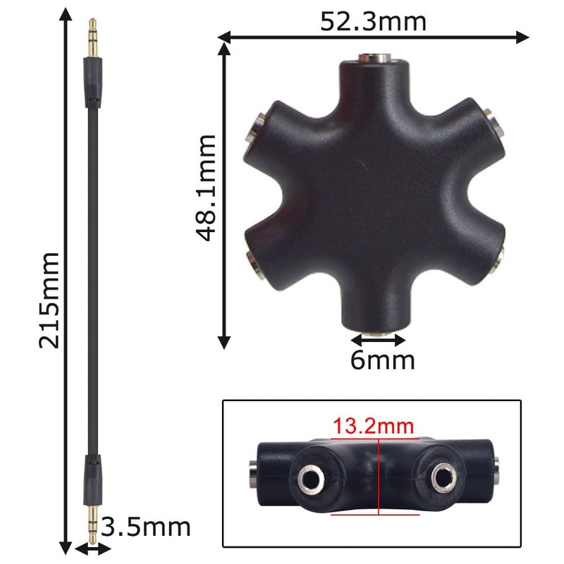 leeyovk Multi Earphone Splitter 3.5mm Earphone Jack Splitter Earphone Splitter
