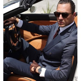 Harssidanzar Mens Leather Driving Gloves Deerskin Unlined Upgrade GM021C, Saddle, XL