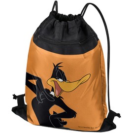 LOGOVISION Looney Tunes Daffy Duck Drawstring Backpack Sports Bag Sackpack 17" x 13", Perfect for Gym, Yoga or Practice