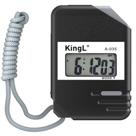 Digital Sports Stopwatch Timer: Silent ON/Off, Large Display with Alarm, Calendar & Clock. Ideal for Kids, Coaches in Track, Soccer, Swimming & Running(Black-2 Pack)