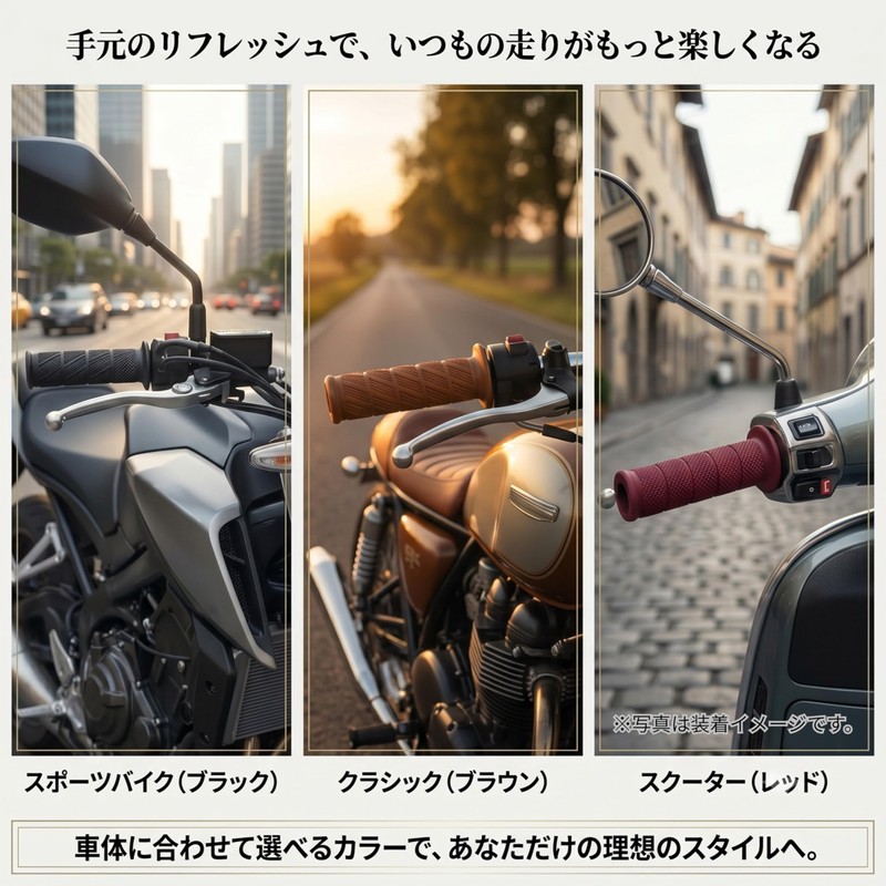 nakira Bike Grip Moped Handle 0.9 inch (22.2 mm) Through