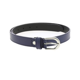 FASHIONGEN - Women genuine Italian leather belt LUNA, Made in France - Navy blue, 100 cm (39 in) / Waist size 37 to 38