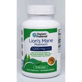 Doctors' Preferred Lion’s Mane Mushroom Supplement 1000 mg 60 Capsules Exp 06/26