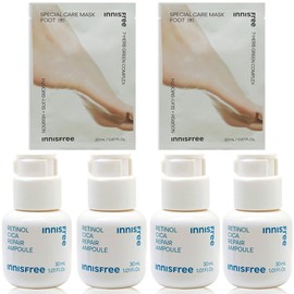 Innisfree Retinol Cica Trace Ampoule 30ml (4 pieces + 2 foot packs) / 이니스프리 레티놀 시카 흔적 앰플 30ml (4개+풋팩 2매)