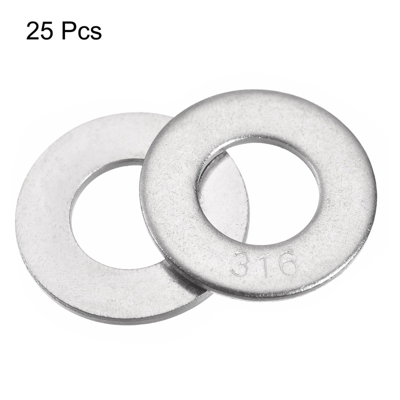 sourcing map 1/2" 316 Stainless Steel Flat Washer for Screw