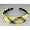 Fashion Accessories Now yellow black white plaid headband 1 1/8