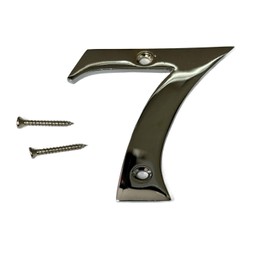 3-Inch Polished Chrome Door Numbers Screw On Number 7 Door Number House Front Door Building Porch Gate Address One Elegant and Bold Door Numerals Suitable for All Door Types.
