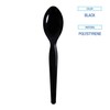 Boardwalk Heavyweight Wrapped Polystyrene Cutlery, Teaspoon, Black, 1,000/Carton