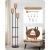 GOEBLESON Floor Lamp with Shelves, Boho Floor Lamp with Foot